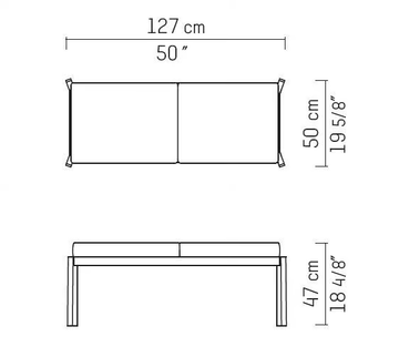 TIMME - Fabric garden bench with back by Piet Boon - view 3